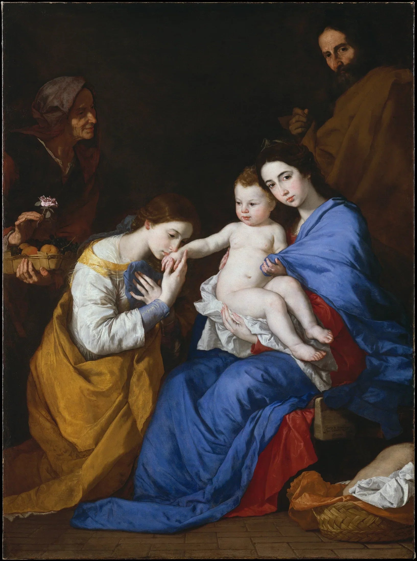 La Sainte Famille avec sainte Anne et sainte Catherine d'Alexandrie - Jusepe de Ribera image 1 copie peinte à la main à l’huile