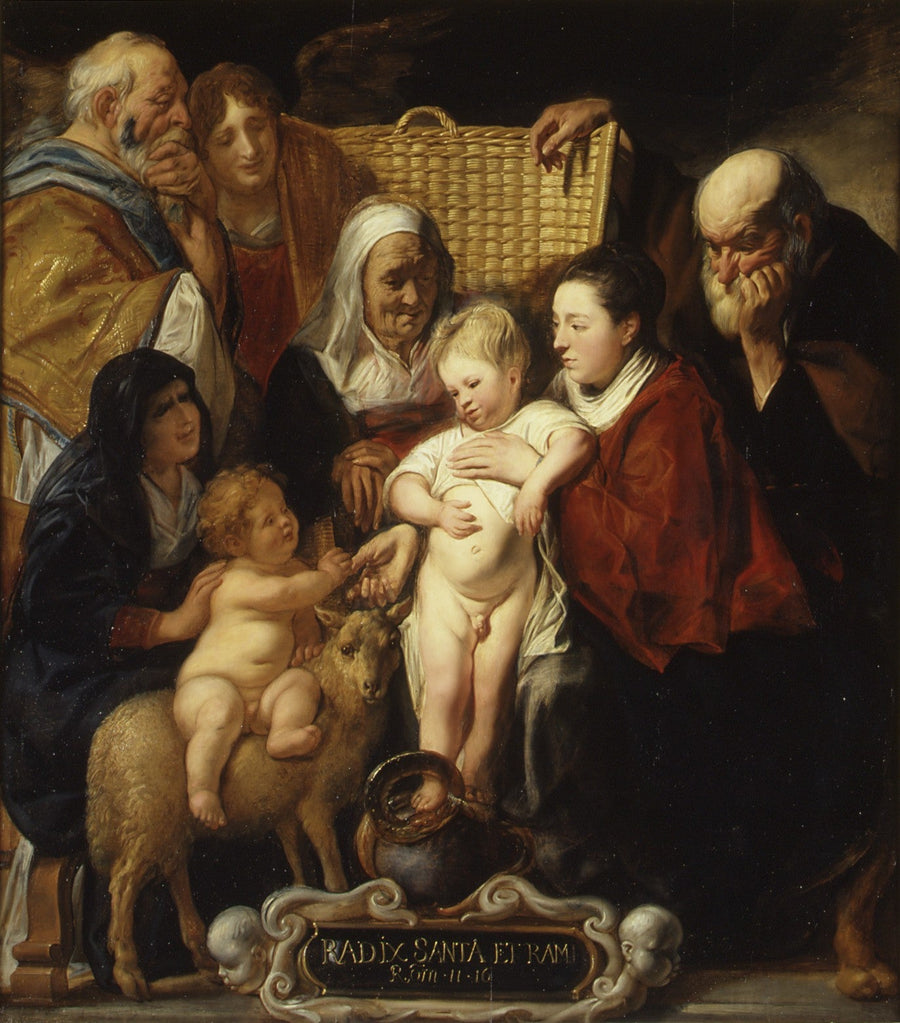 La Sainte Famille avec sainte Anne, le jeune Baptiste et ses parents - Jacob Jordaens