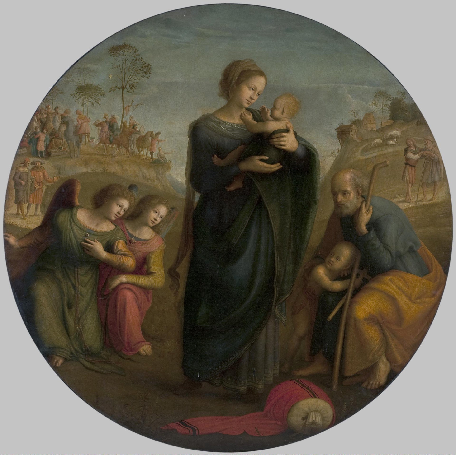 La Sainte Famille avec des anges - Piero di Cosimo image 1 tableau peint à l’huile sur toile