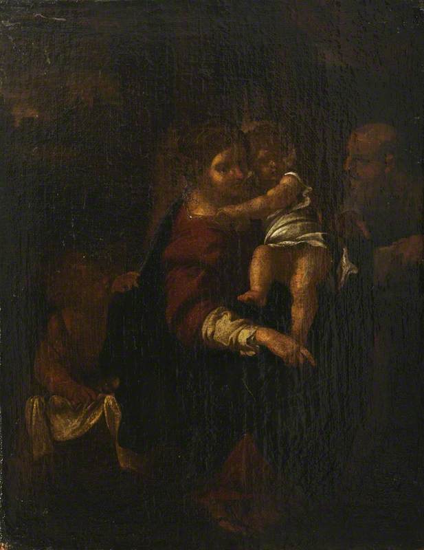La Sainte Famille avec l'enfant saint Jean - Annibale Carracci image 1 reproduction artisanale de tableau