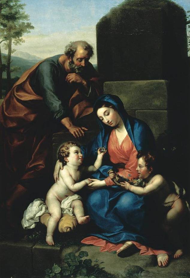La Sainte Famille avec l'enfant saint Jean-Baptiste - Anton Raphael Mengs image 1 copie peinte à la main à l’huile