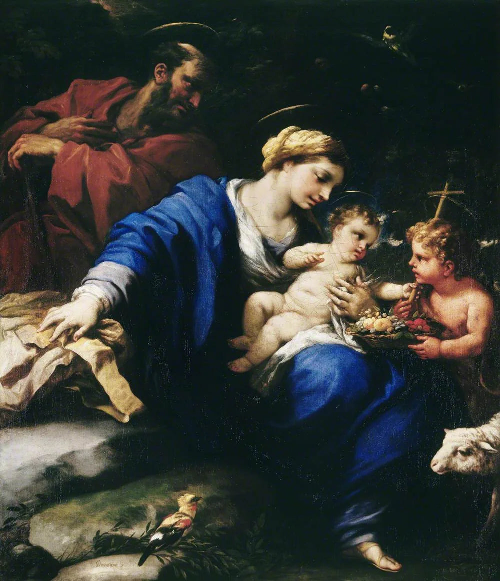 La Sainte Famille avec l'Enfant saint Jean-Baptiste - Luca Giordano image 1 tableau peint à l’huile sur toile