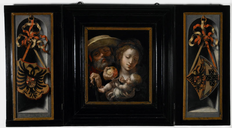 La Sainte Famille avec les armoiries de Charles... - Jan Gossaert