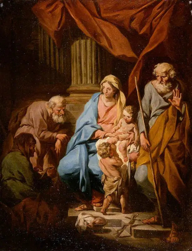 La Sainte Famille avec les saints Élisabeth et Zacharie et le jeune saint Jean - Pierre Subleyras image 1 reproduction artisanale de tableau