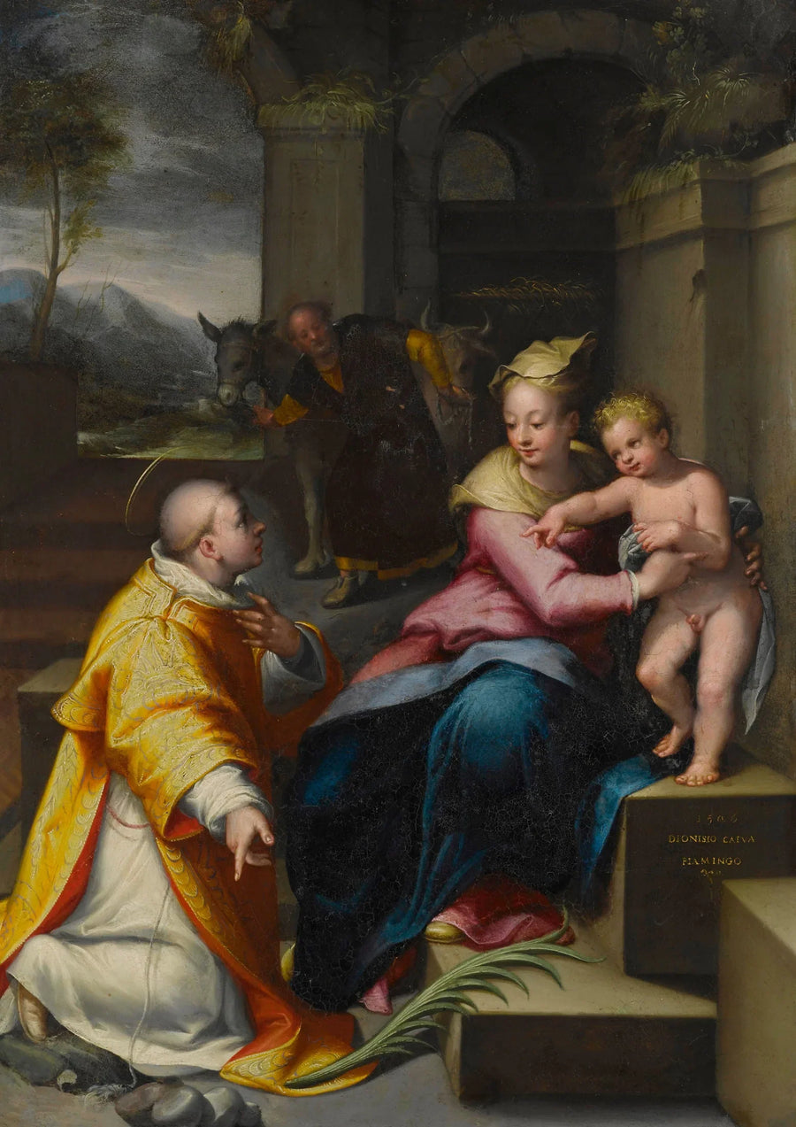 La Sainte Famille avec saint Étienne - Denis Calvaert image 1 reproduction de peinture à l’huile