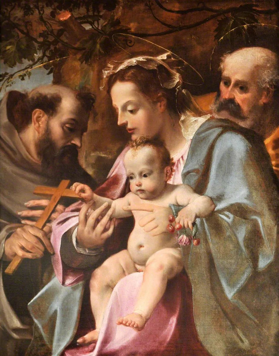 La Sainte Famille avec Saint François - Ludovico Carracci image 1 copie peinte à la main à l’huile