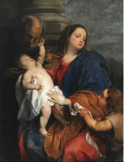 La Sainte Famille avec saint Jean-Baptiste enfant - Antoine van Dyck image 1 tableau peint à l’huile sur toile