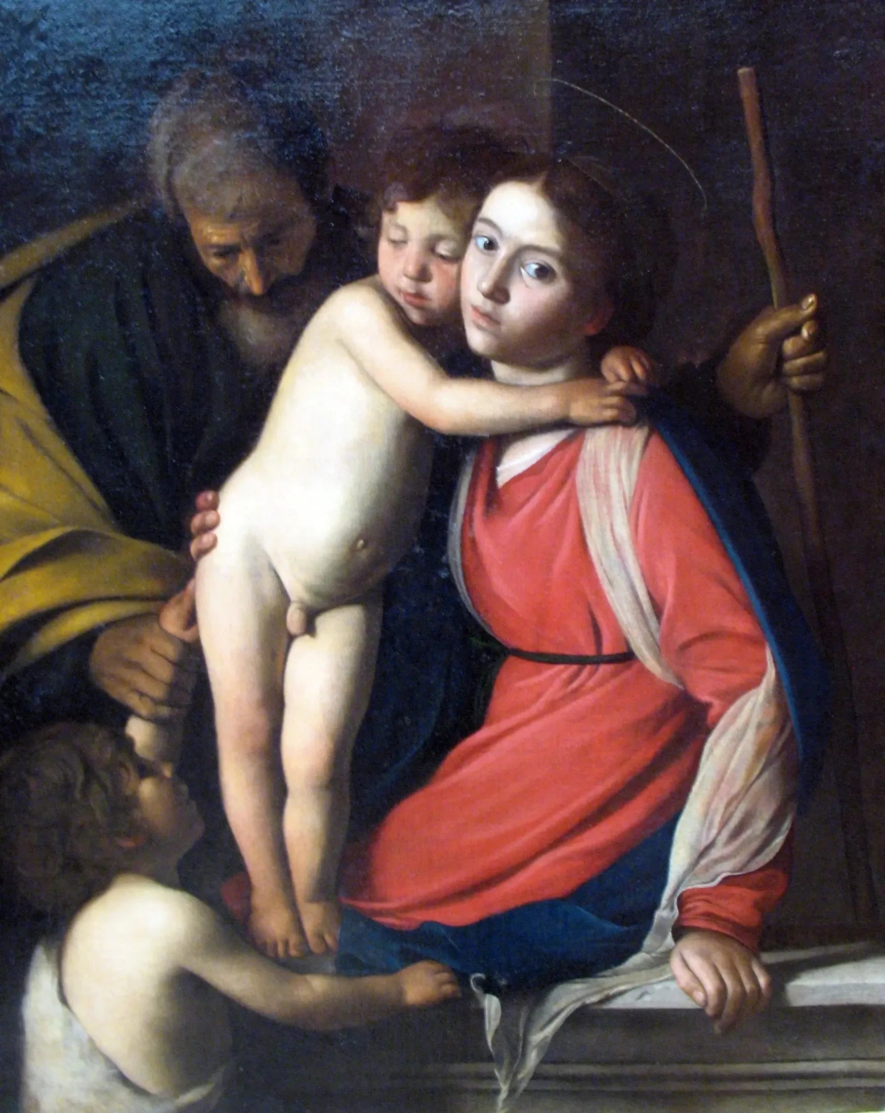 La Sainte Famille avec saint Jean-Baptiste - Le Caravage image 1 tableau peint à l’huile sur toile