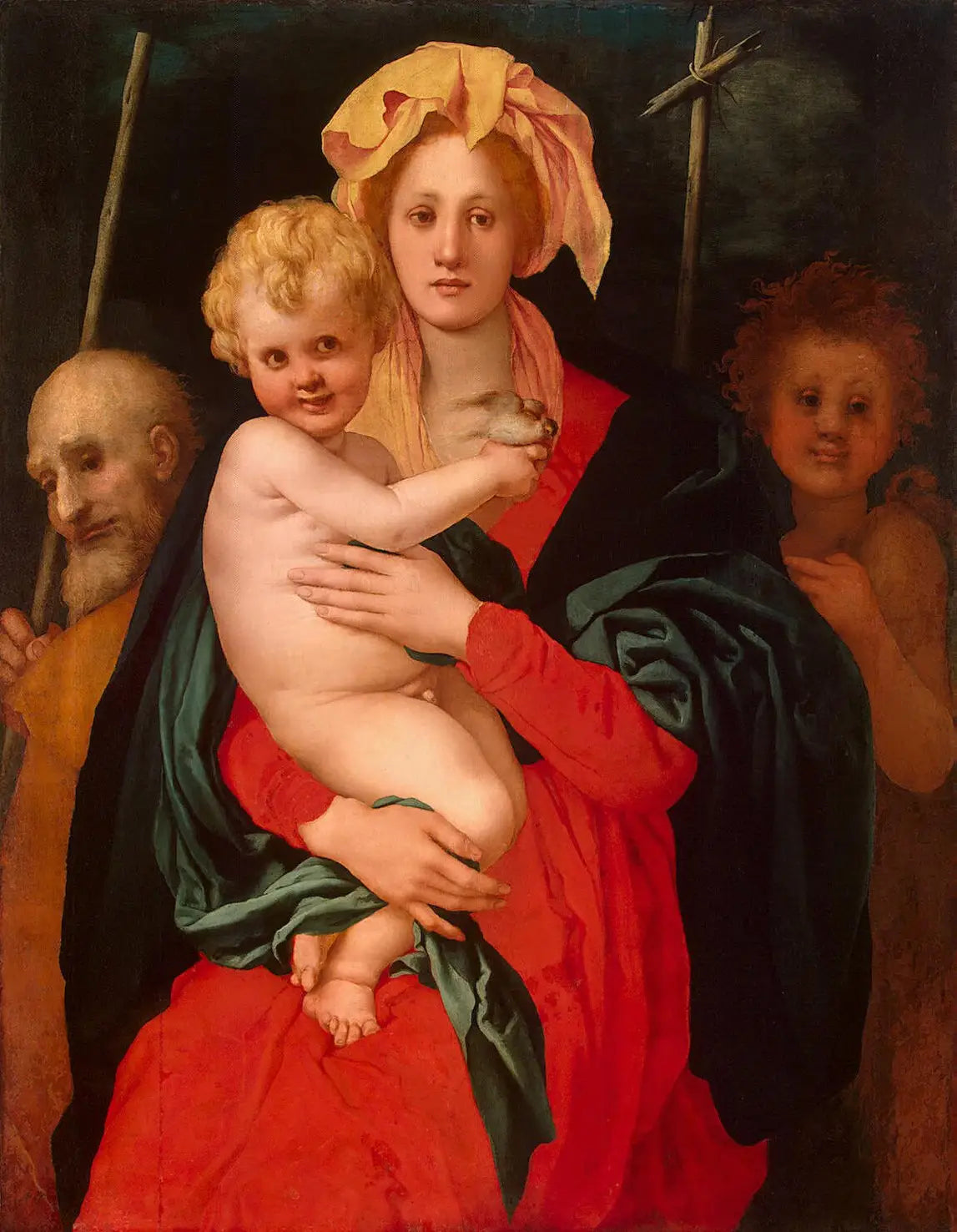 La Sainte Famille avec saint Jean-Baptiste - Pontormo image 1 tableau peint à l’huile sur toile