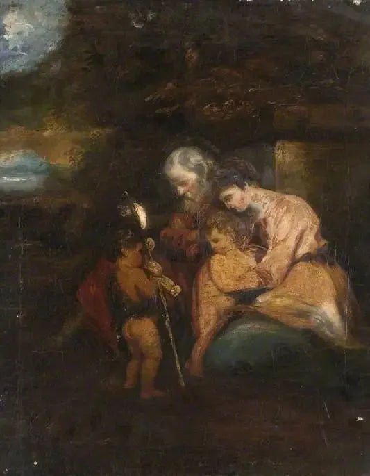 La Sainte Famille avec saint Jean - Joshua Reynolds image 2 reproduction de peinture à l’huile
