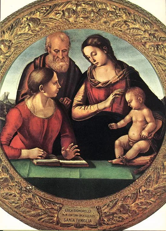 La Sainte Famille avec saint - Luca Signorelli image 1 reproduction artisanale de tableau