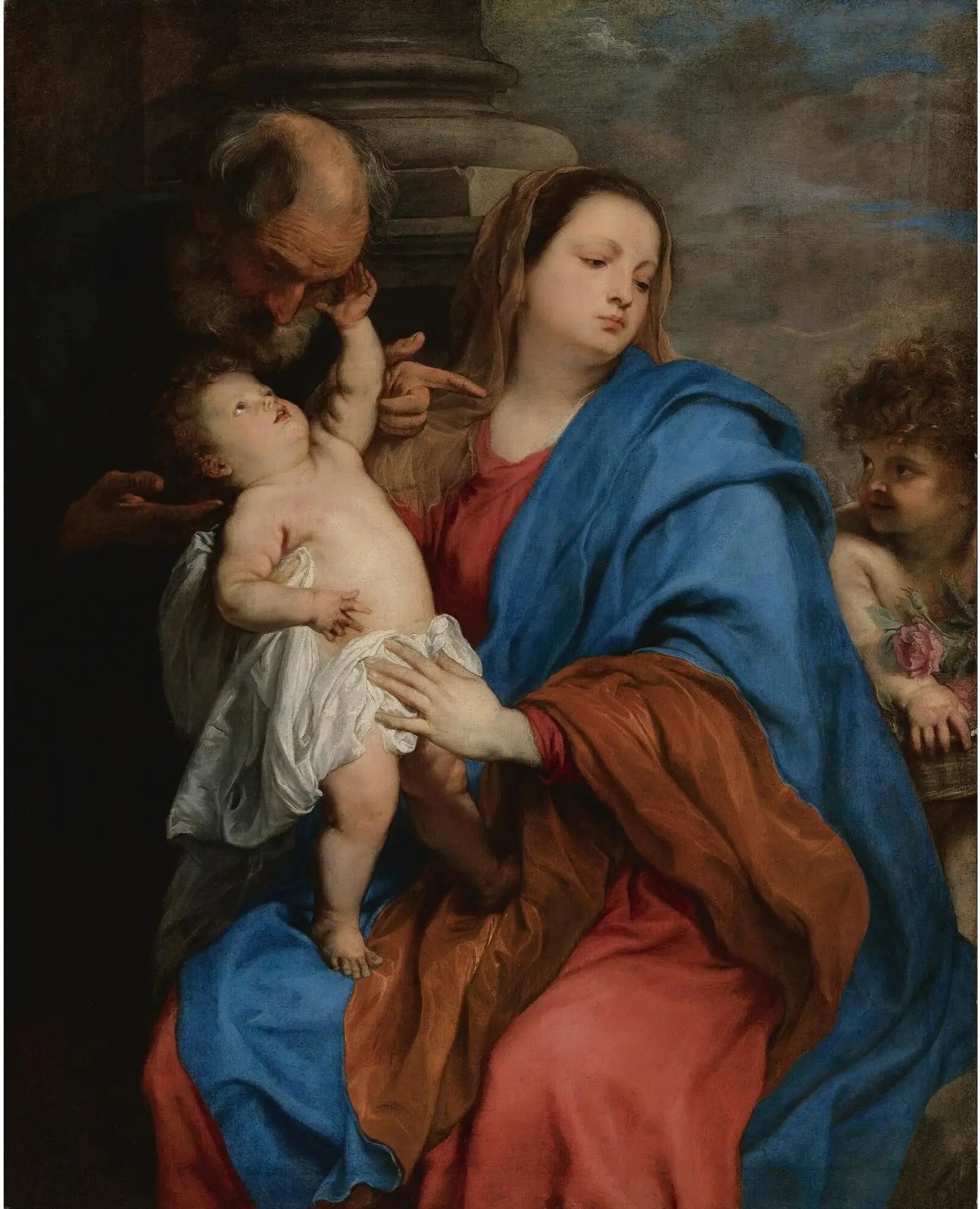 La Sainte Famille avec un ange - Antoine van Dyck image 1 reproduction de peinture à l’huile