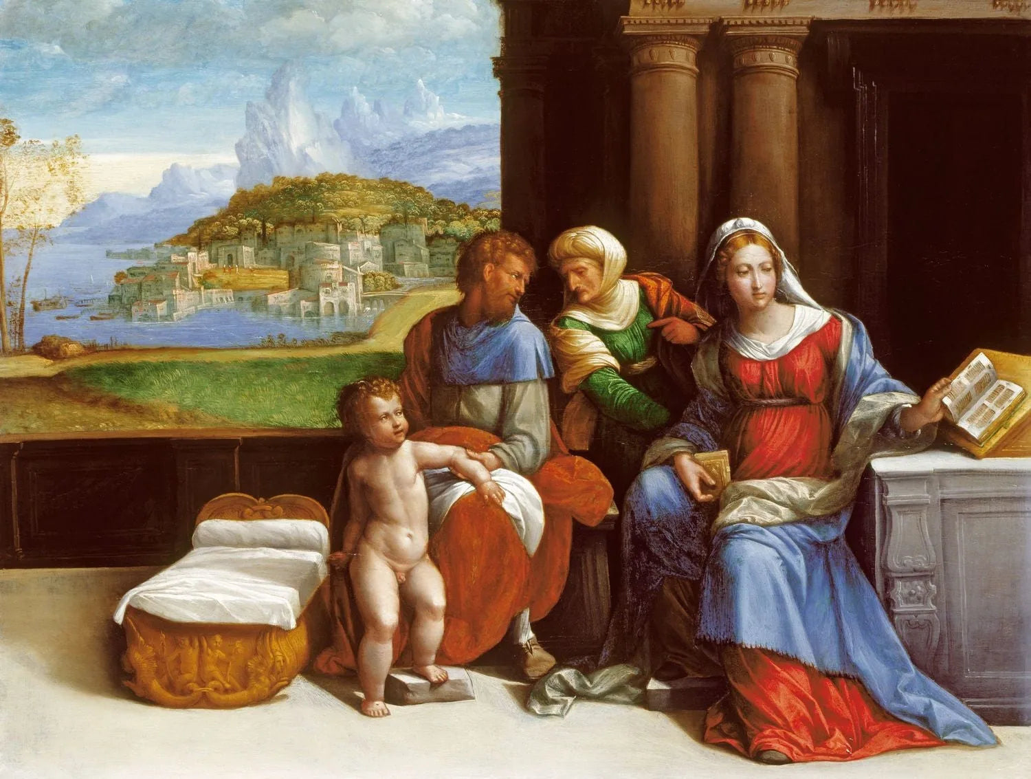 La Sainte Famille - Benvenuto Tisi image 1 copie peinte à la main à l’huile
