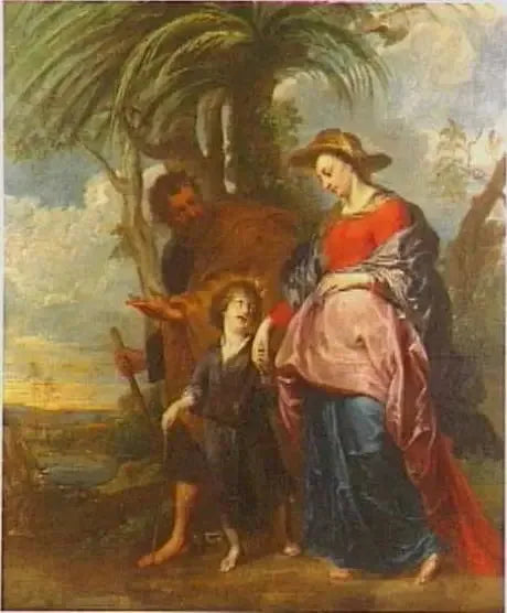 La Sainte Famille de retour d'Égypte - Antoine van Dyck image 1 reproduction artisanale de tableau