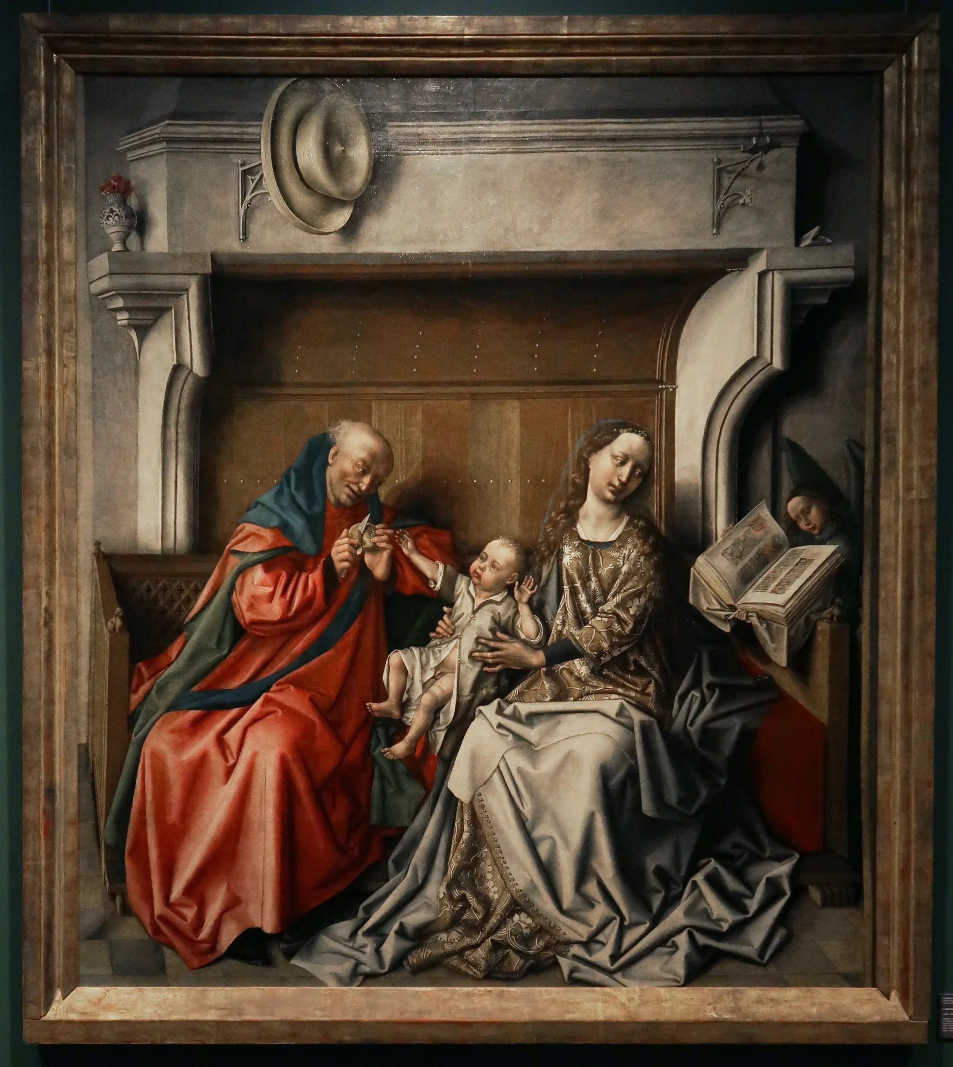 La Sainte Famille devant une cheminée - Barthélemy d'Eyck image 1 reproduction d’œuvre d’art à l’huile