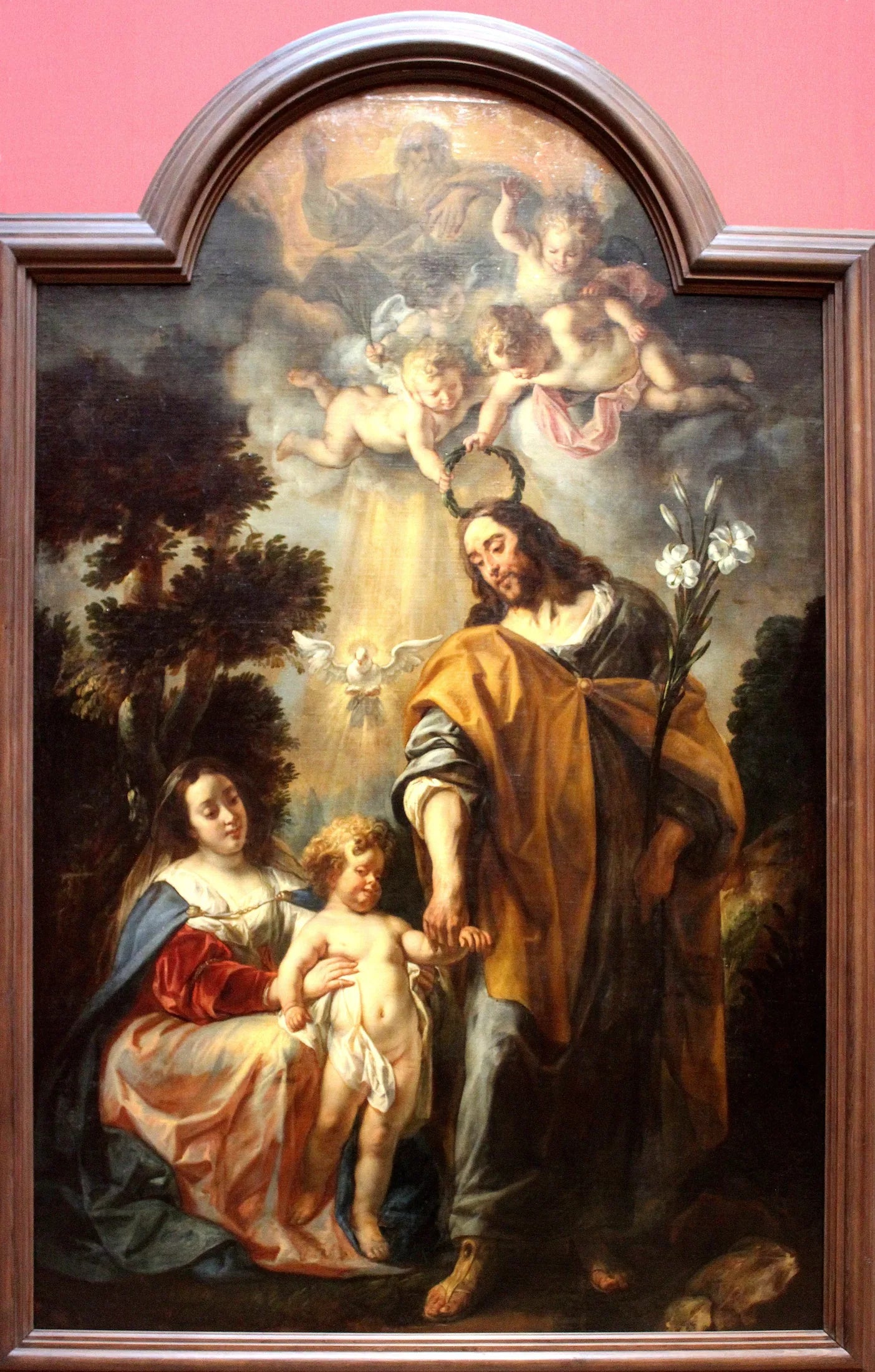 La Sainte Famille lors du couronnement de saint Joseph - Jacob Jordaens image 1 copie peinte à la main à l’huile