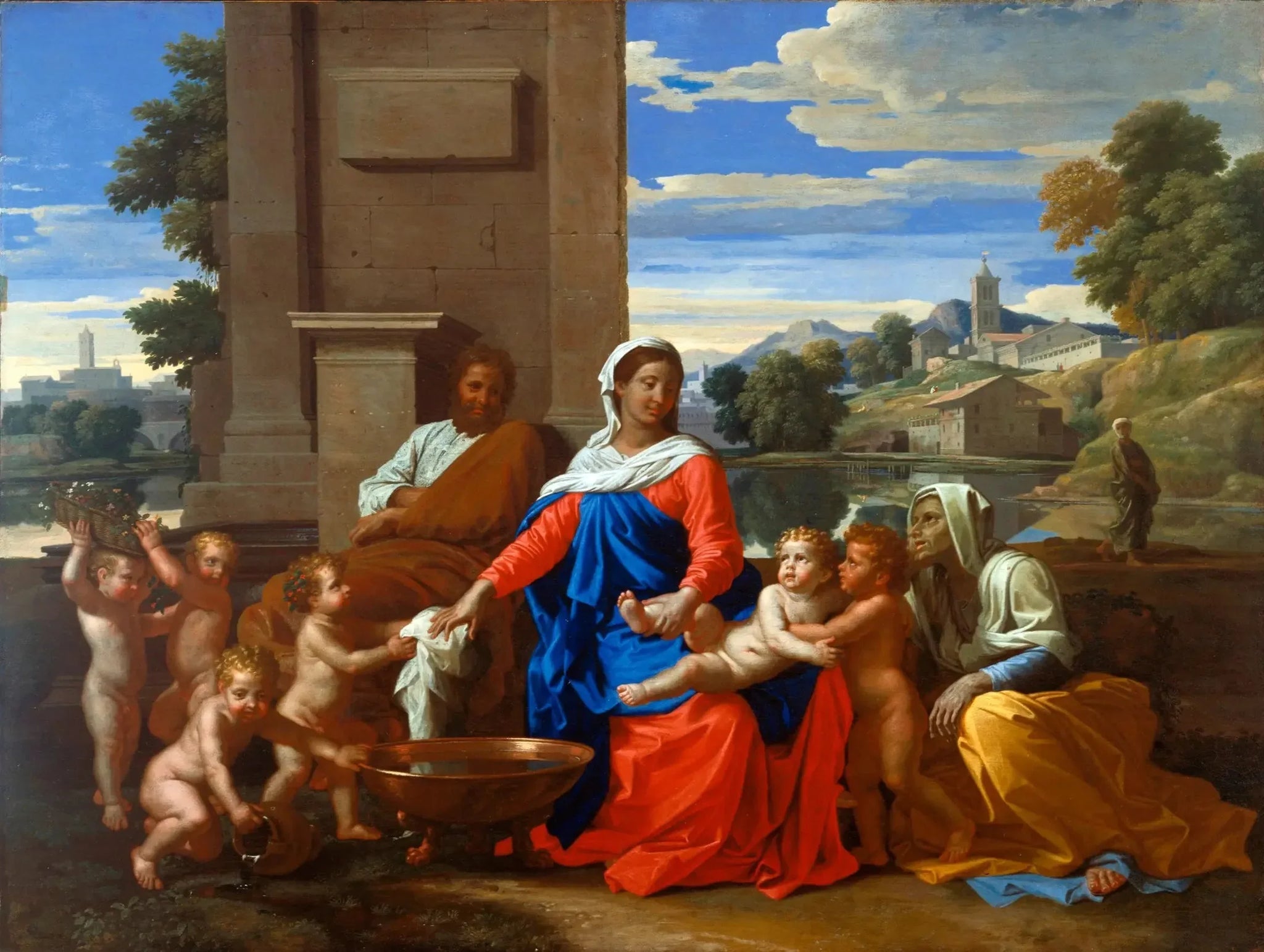 La Sainte Famille - Nicolas Poussin image 1 copie peinte à la main à l’huile