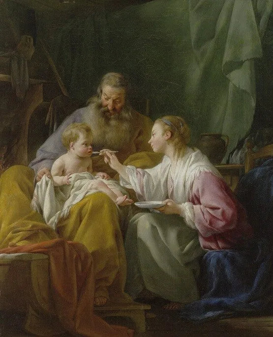 La Sainte Famille - Noël Hallé image 1 tableau peint à l’huile sur toile