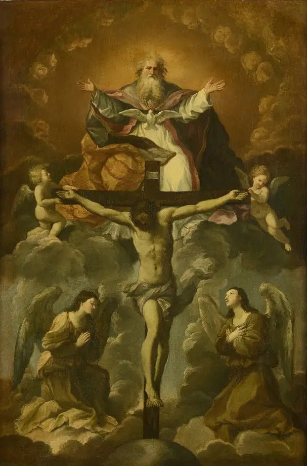 La Sainte Trinité adorée par les anges - Guido Reni image 1 reproduction artisanale de tableau