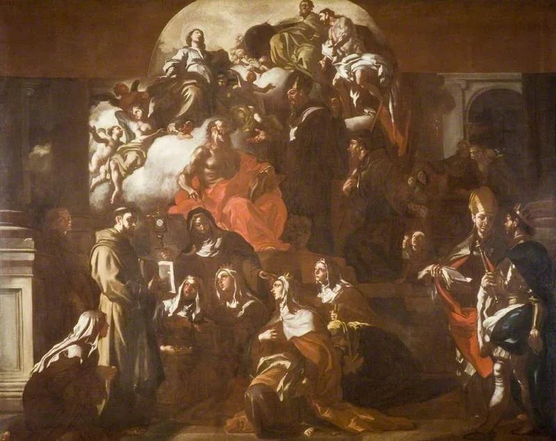 La Sainte Trinité avec la Vierge et les Saints - Francesco Solimena image 1 reproduction de peinture à l’huile