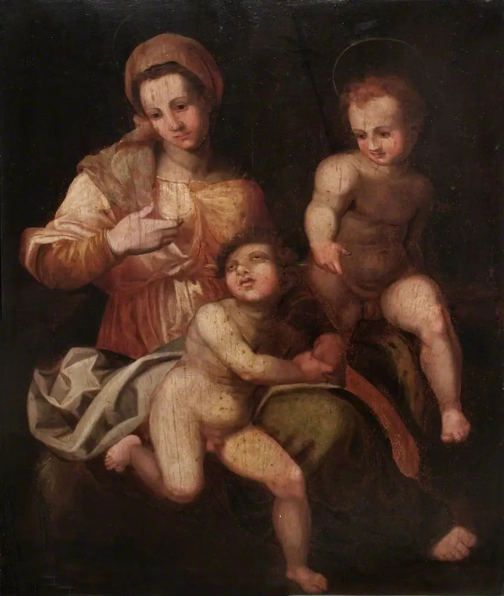 La Sainte Vierge avec l'Enfant Jésus et saint Jean Baptiste - Andrea del Sarto image 1 reproduction de peinture à l’huile