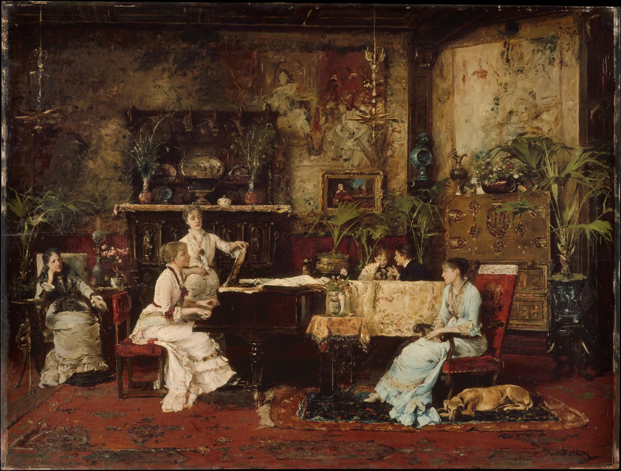 La salle de musique - Mihály Munkácsy image 1 tableau peint à l’huile sur toile