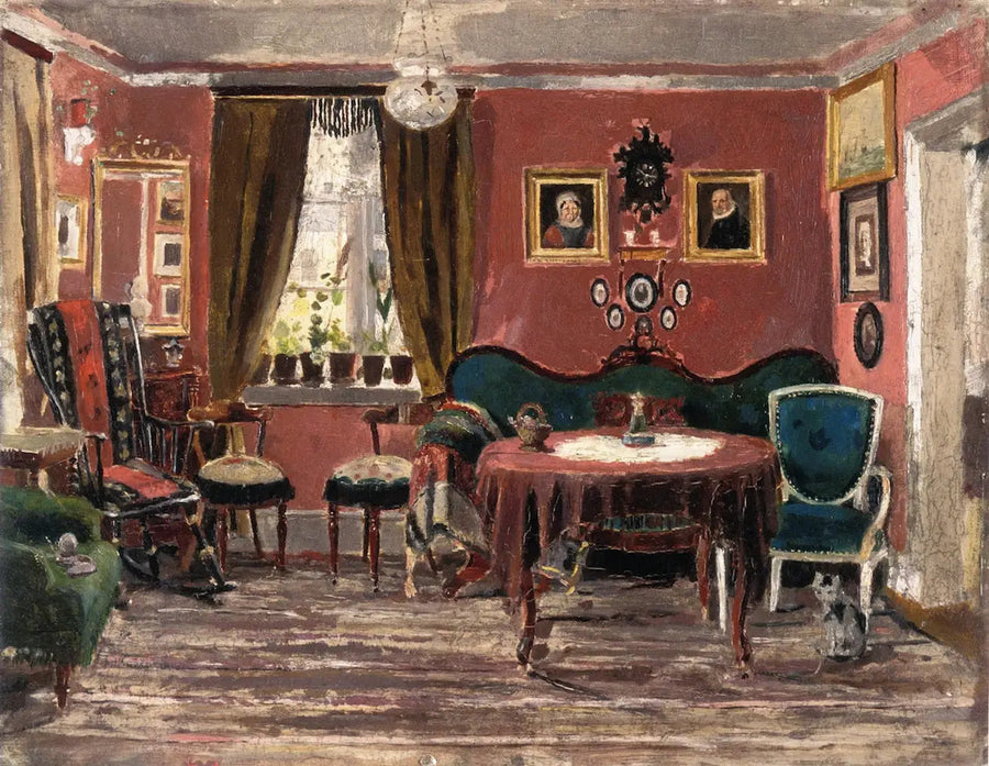 La Salle de séjour des demoiselles Munch à Pilestredet 61 - Edvard Munch