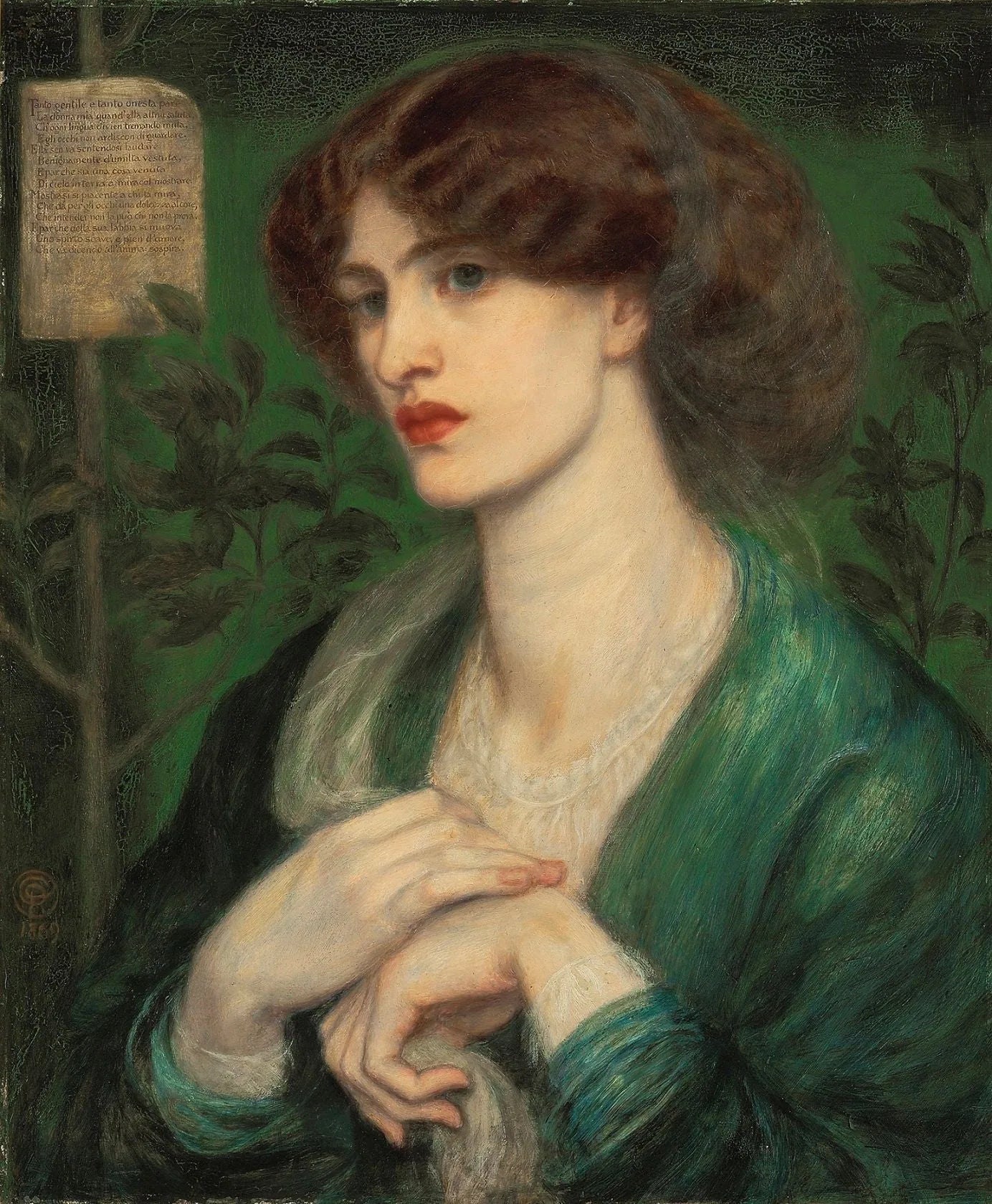 La Salutation de Béatrice - Dante Gabriel Rossetti image 1 reproduction artisanale de tableau