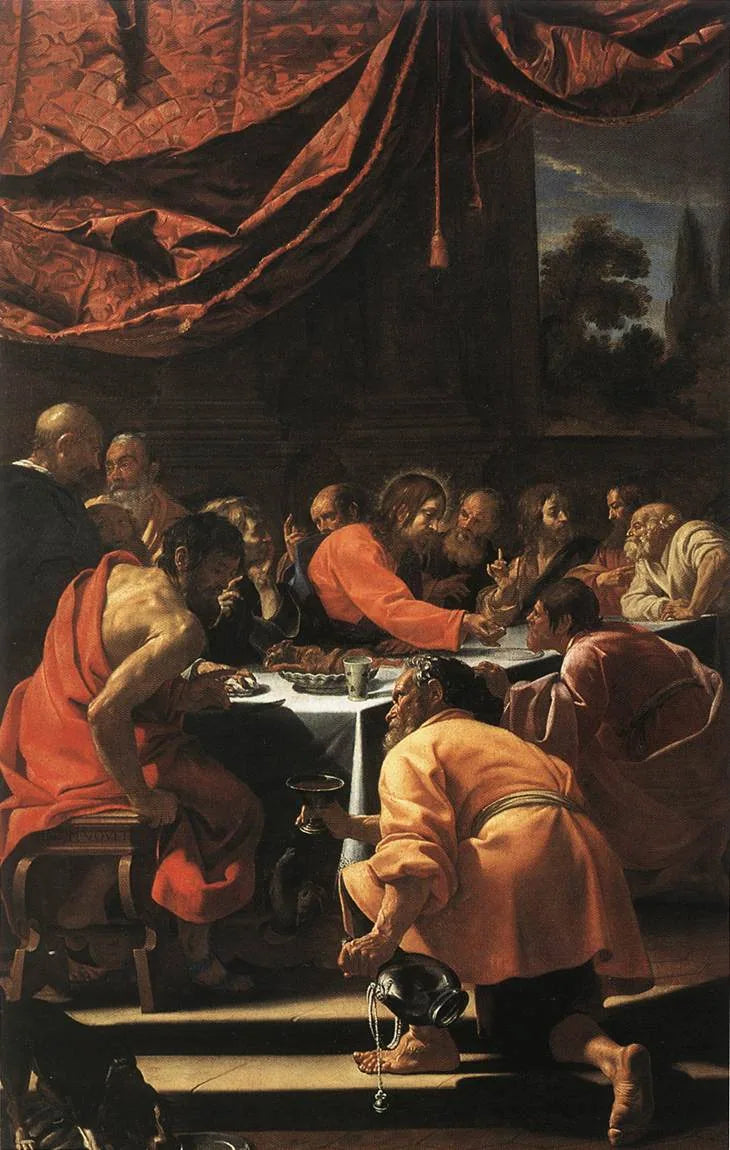 La scène - Simon Vouet image 1 copie peinte à la main à l’huile