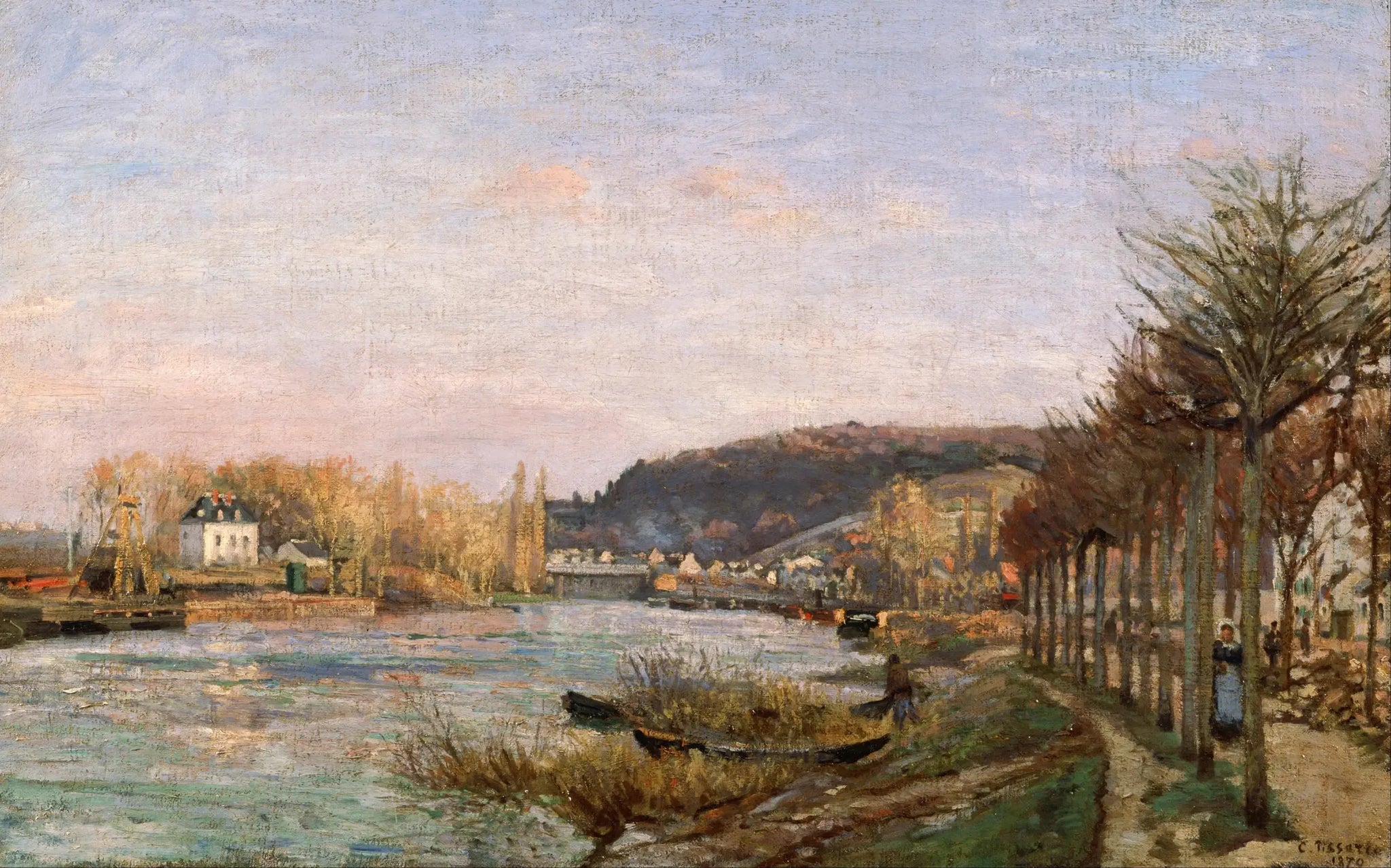 La Seine à Bougival - Camille Pissarro image 1 reproduction de peinture à l’huile