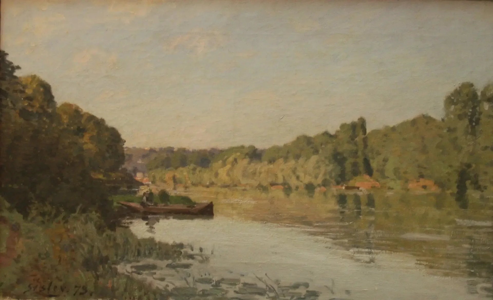 La Seine à Bougival, effet d'automne - Alfred Sisley image 1 reproduction artisanale de tableau