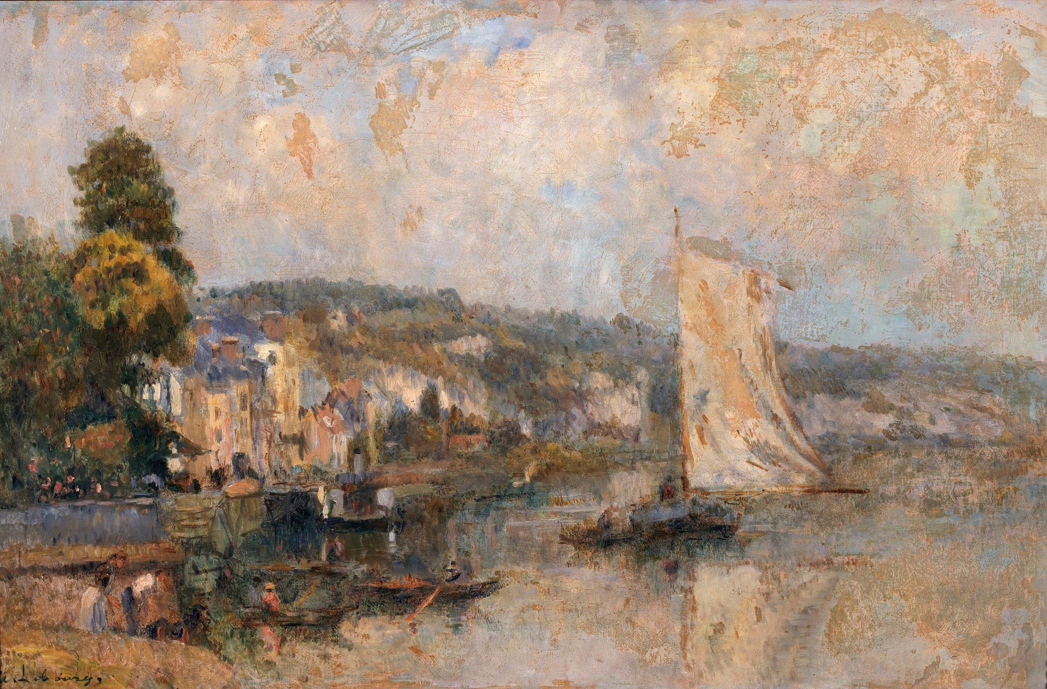 La Seine à La Bouille, environs de Rouen - Albert Lebourg image 1 tableau peint à l’huile sur toile