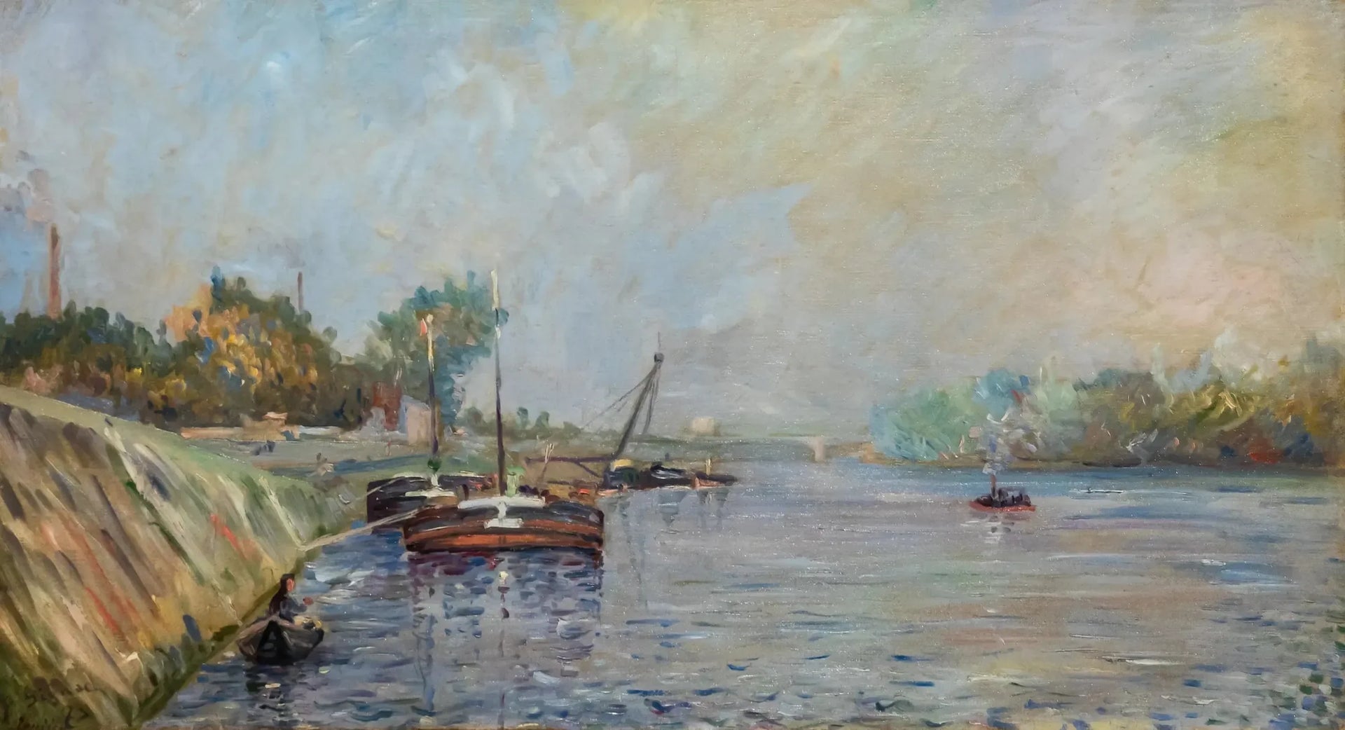 La Seine à Courbevoie - Paul Signac image 1 reproduction de peinture à l’huile