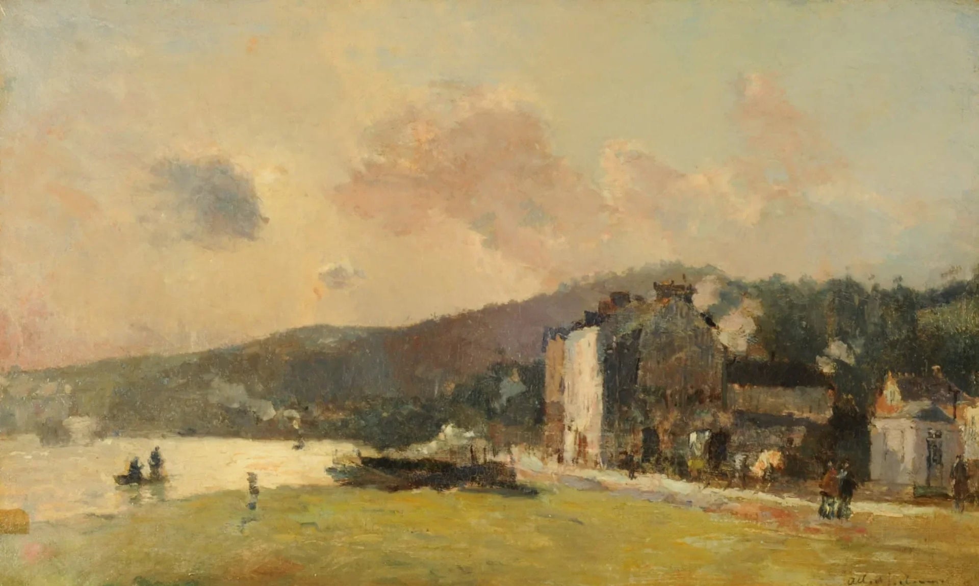La Seine à Croisset, près de Rouen - Albert Lebourg image 1 reproduction de peinture à l’huile