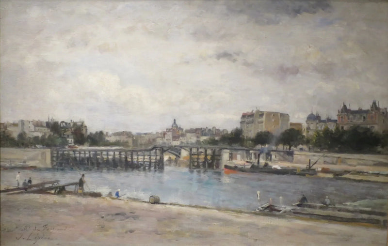 La Seine à l'estacade pendant la construction du pont Sully - Stanislas Lépine