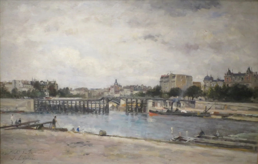 La Seine à l'estacade pendant la construction du pont Sully - Stanislas Lépine