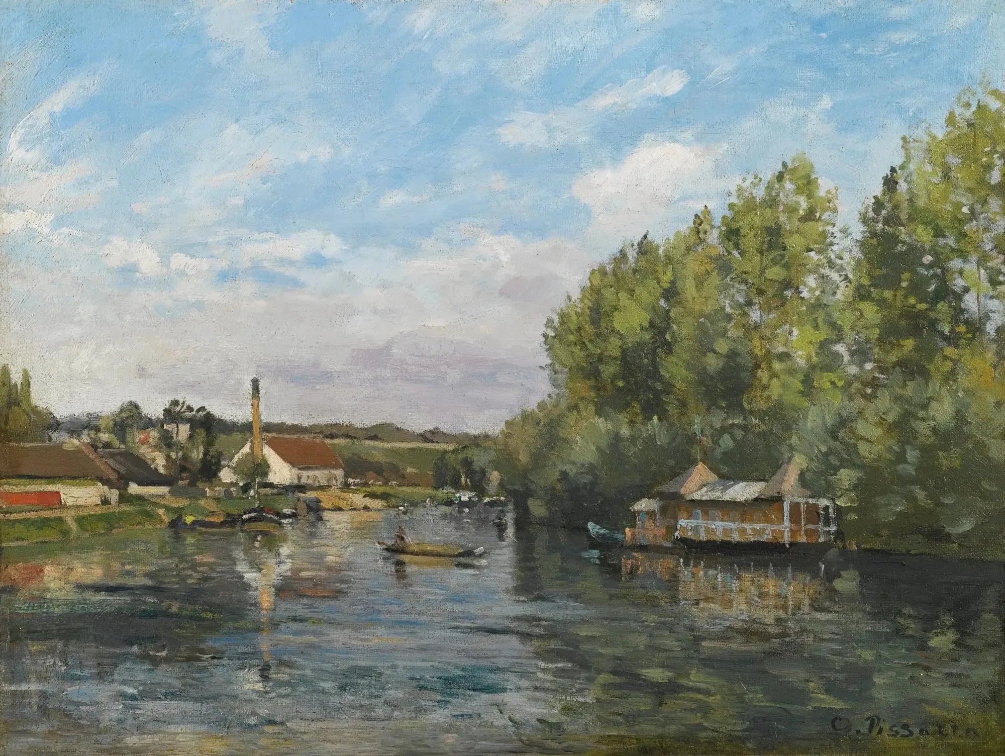 La Seine à Port-Marly - Camille Pissarro image 1 tableau peint à l’huile sur toile