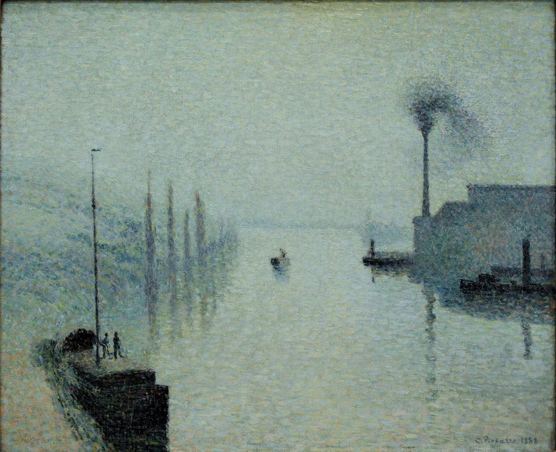 La Seine à Rouen, l'île Lacroix, effet de brouillard - Camille Pissarro