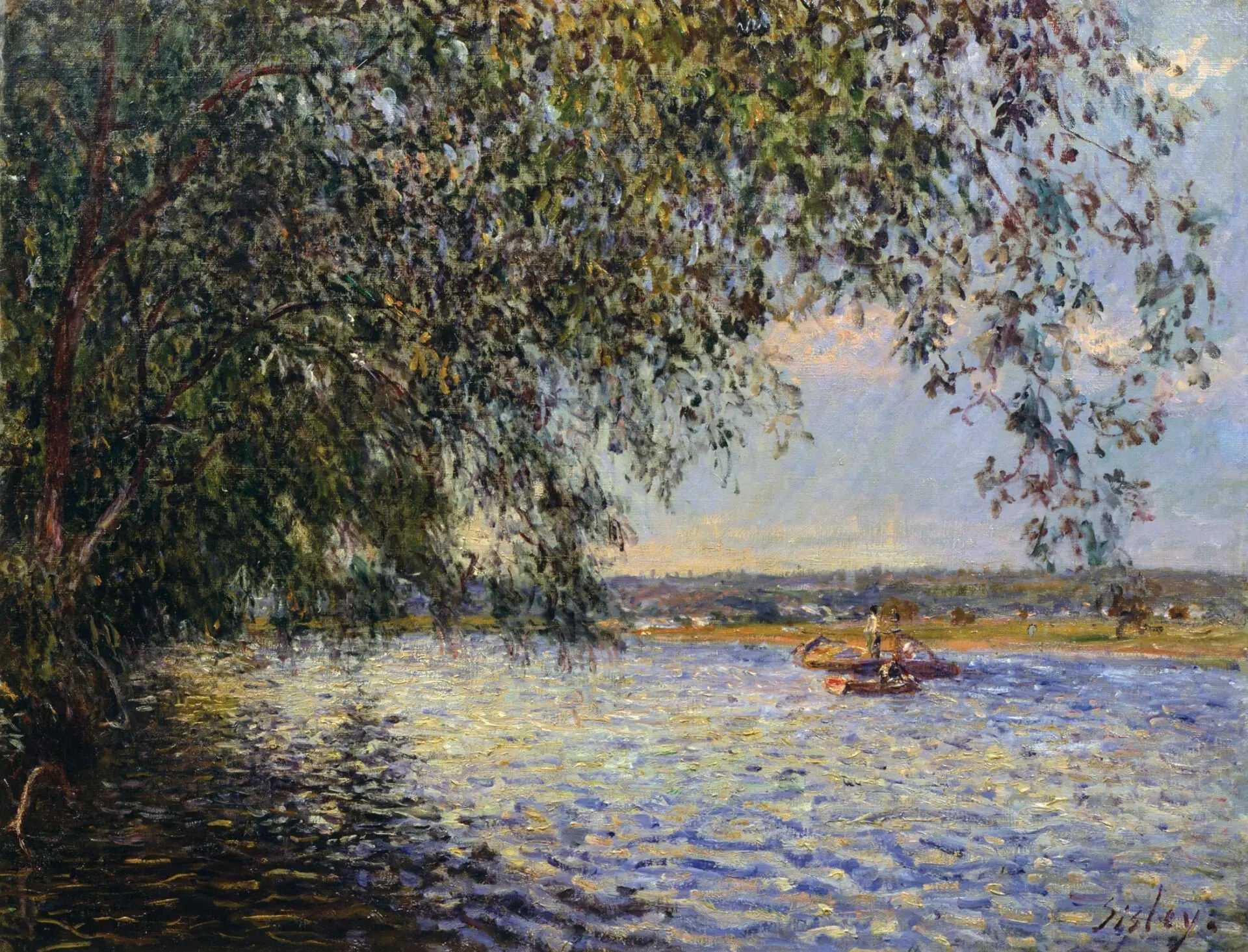 La Seine à Saint Mammès - Alfred Sisley image 1 copie de tableau peinte à la main