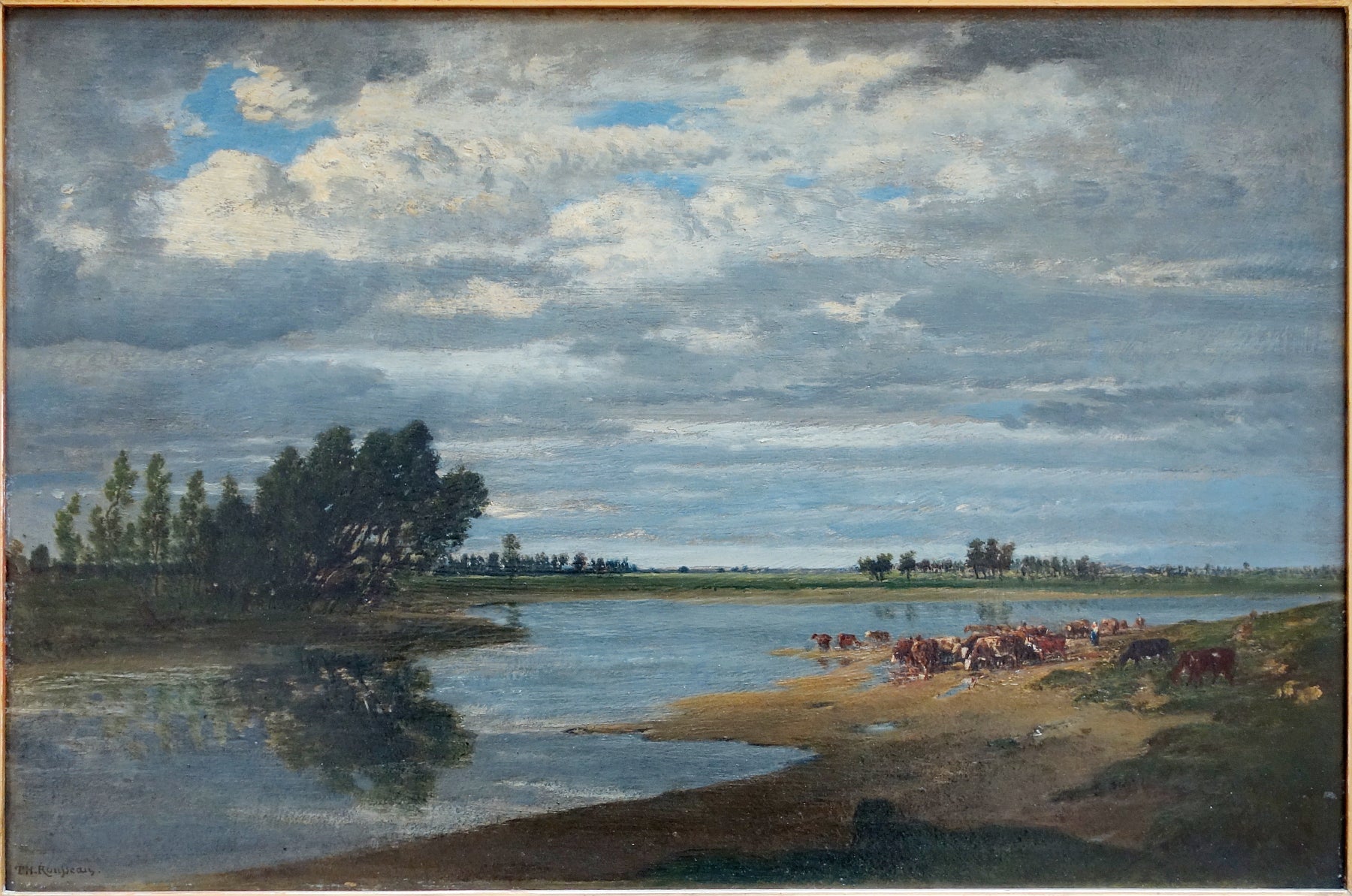 La Seine à Villeneuve-Saint-Georges - Théodore Rousseau image 1 reproduction de peinture à l’huile