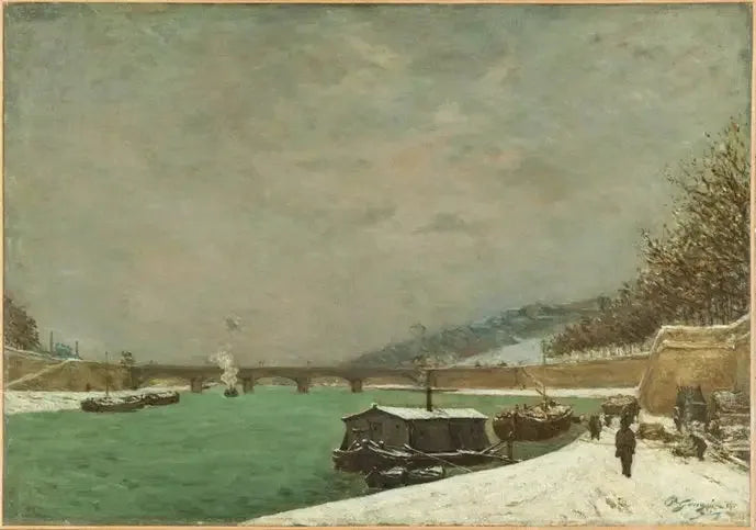 La Seine au pont d'Iéna, Temps de neige. - Paul Gauguin image 1 copie de tableau peinte à la main