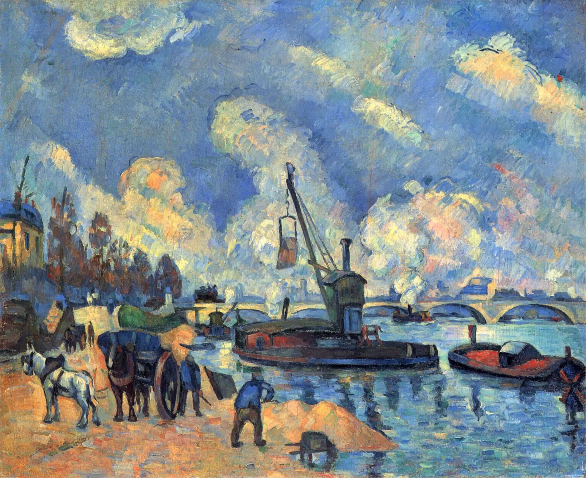 La Seine au quai d'Austerlitz - Paul Cézanne image 1 reproduction de peinture à l’huile