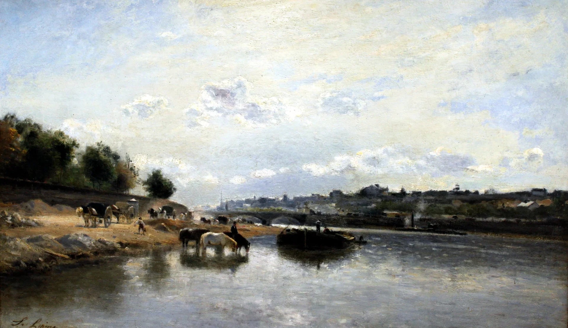 La Seine et le pont d'Iéna - Stanislas Lépine image 1 reproduction d’œuvre d’art à l’huile