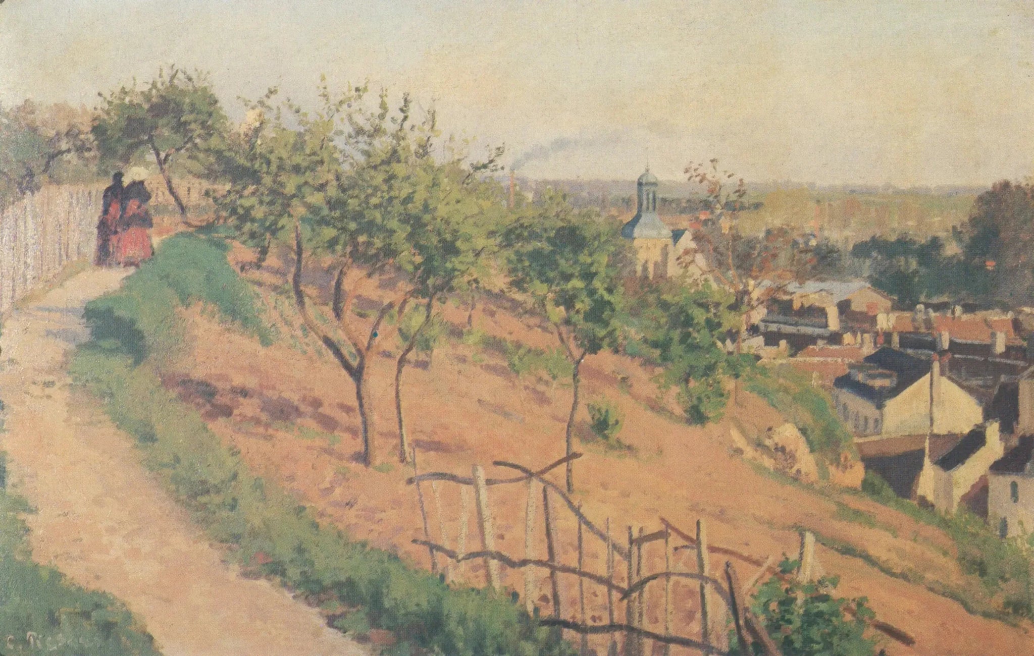 La Sente de Justice, Pontoise - Camille Pissarro image 1 reproduction de peinture à l’huile