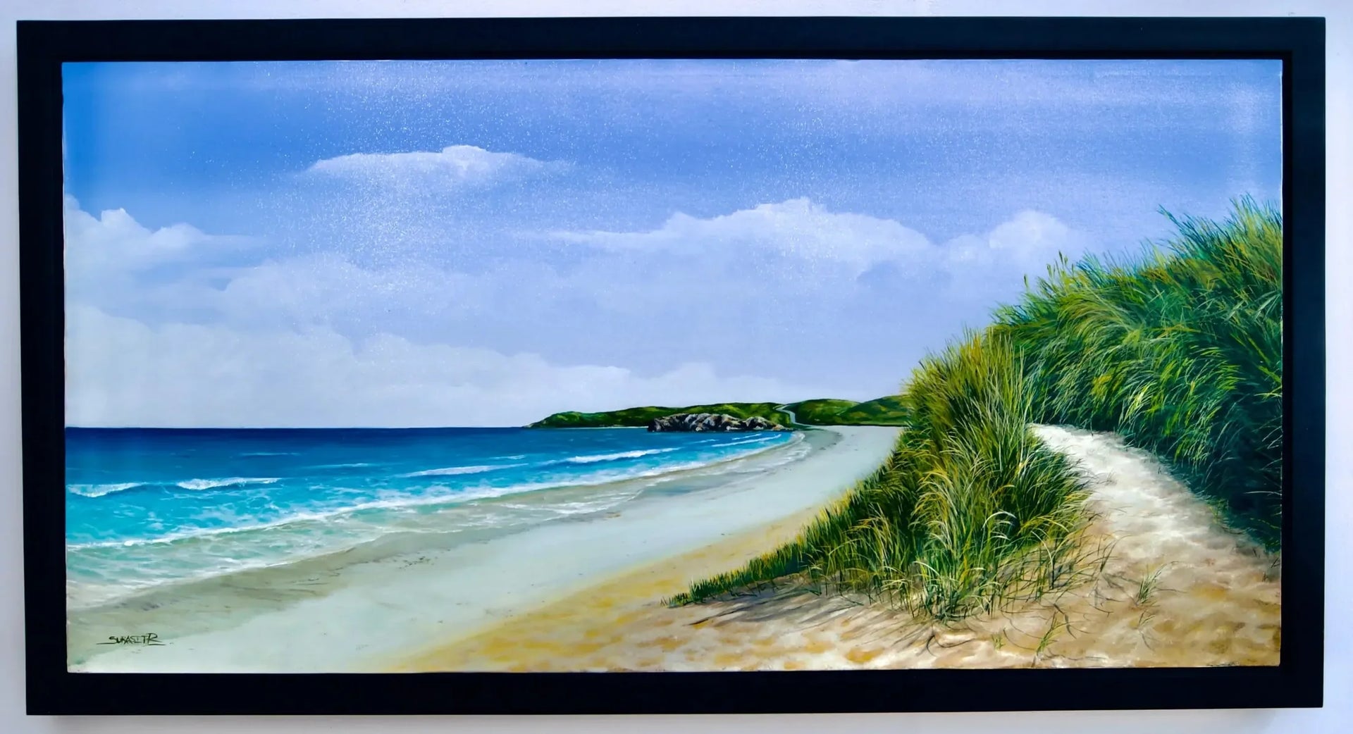 La Sérénité à la Plage | 120 x 60 cm image 1 copie de tableau peinte à la main