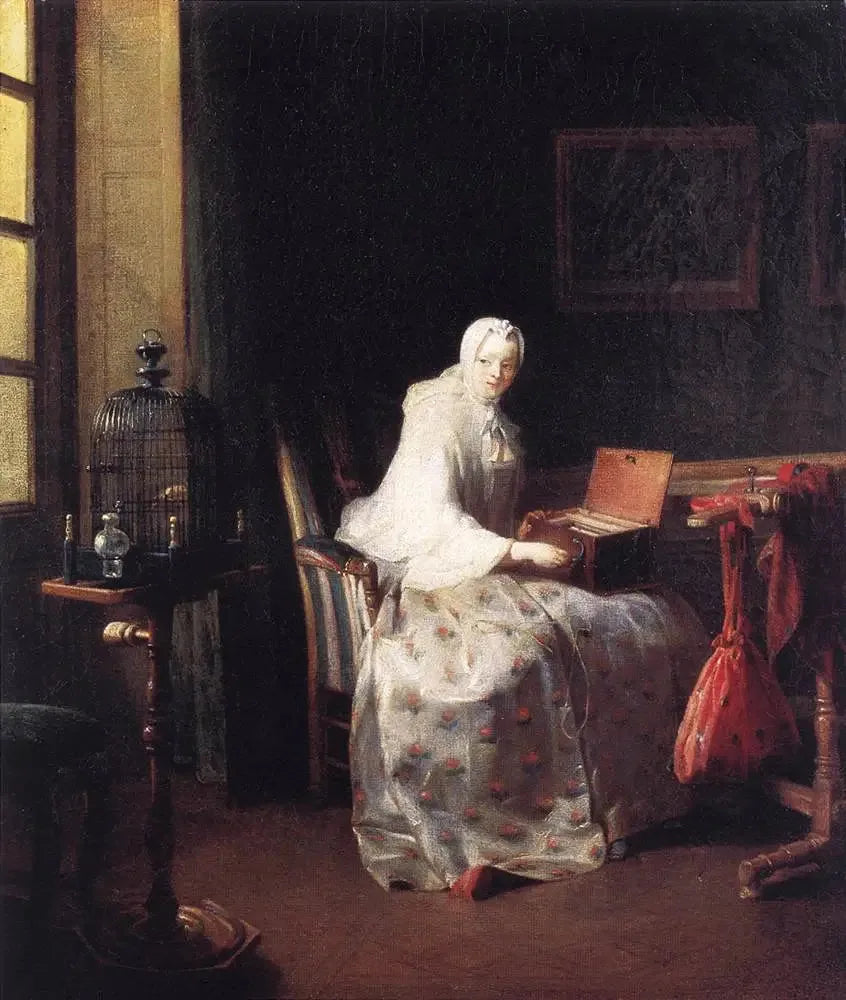 La Serinette - Jean Siméon Chardin image 1 tableau peint à l’huile sur toile
