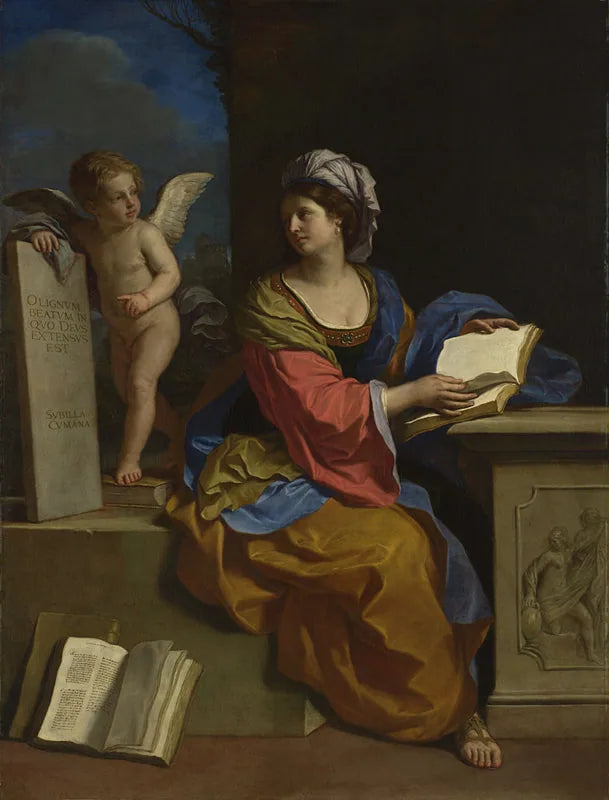 La Sibylle de Cumes avec un putto - Guercino image 1 reproduction artisanale de tableau