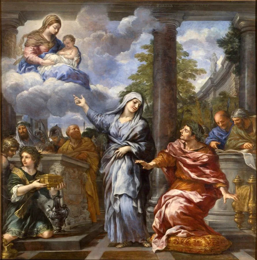 La Sibylle de Tibur annonçant à Auguste la naissance du Christ - Pietro da Cortona image 1 reproduction d’œuvre d’art à l’huile