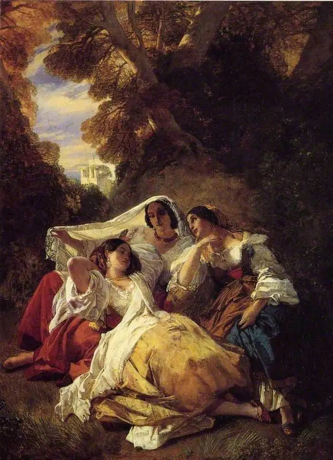 La sieste - Franz Xaver Winterhalter image 1 reproduction de peinture à l’huile