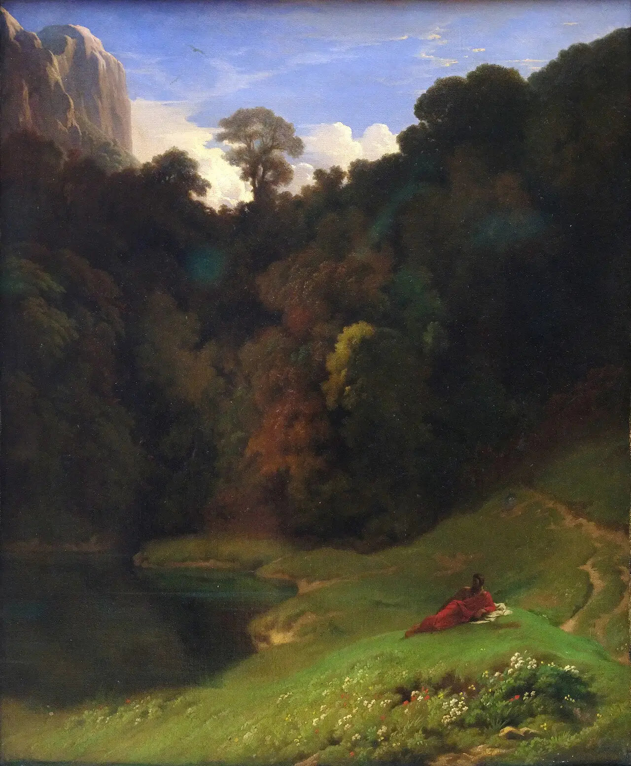 La Solitude - Hippolyte Flandrin image 1 copie de tableau peinte à la main